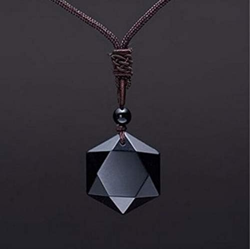 Colgante de Obsidiana en Forma de Estrella | Amuleto de Piedra Natural con Vibración Protectora