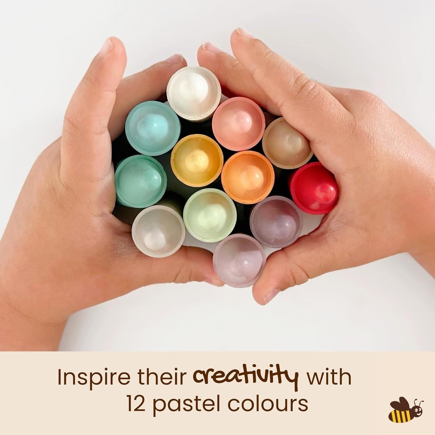 Crayones de cera de abeja en colores pastel – creatividad natural y ecológica para niños.