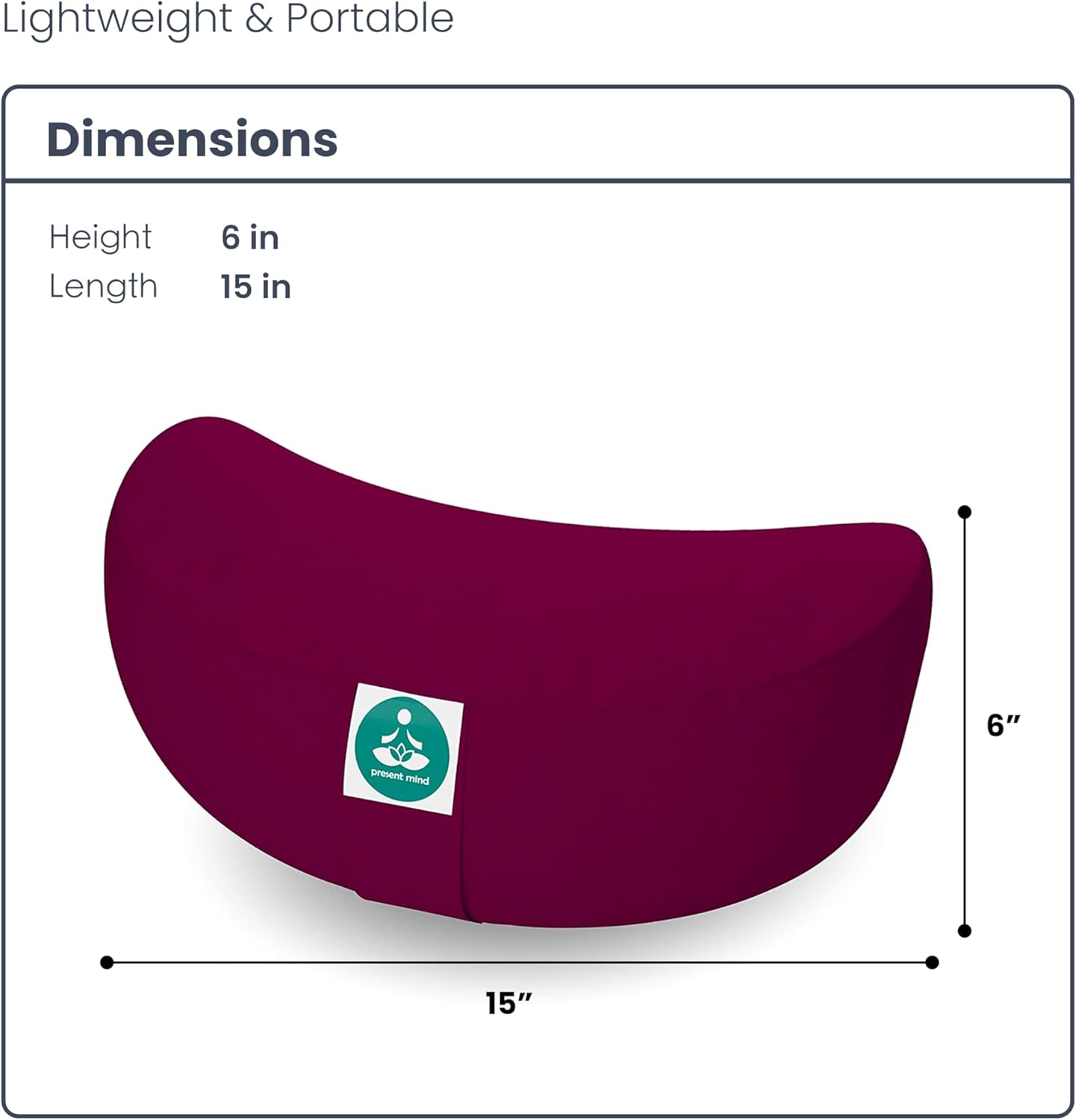 Cojín de Meditación y Yoga Media Luna – Funda de algodón Lavable
