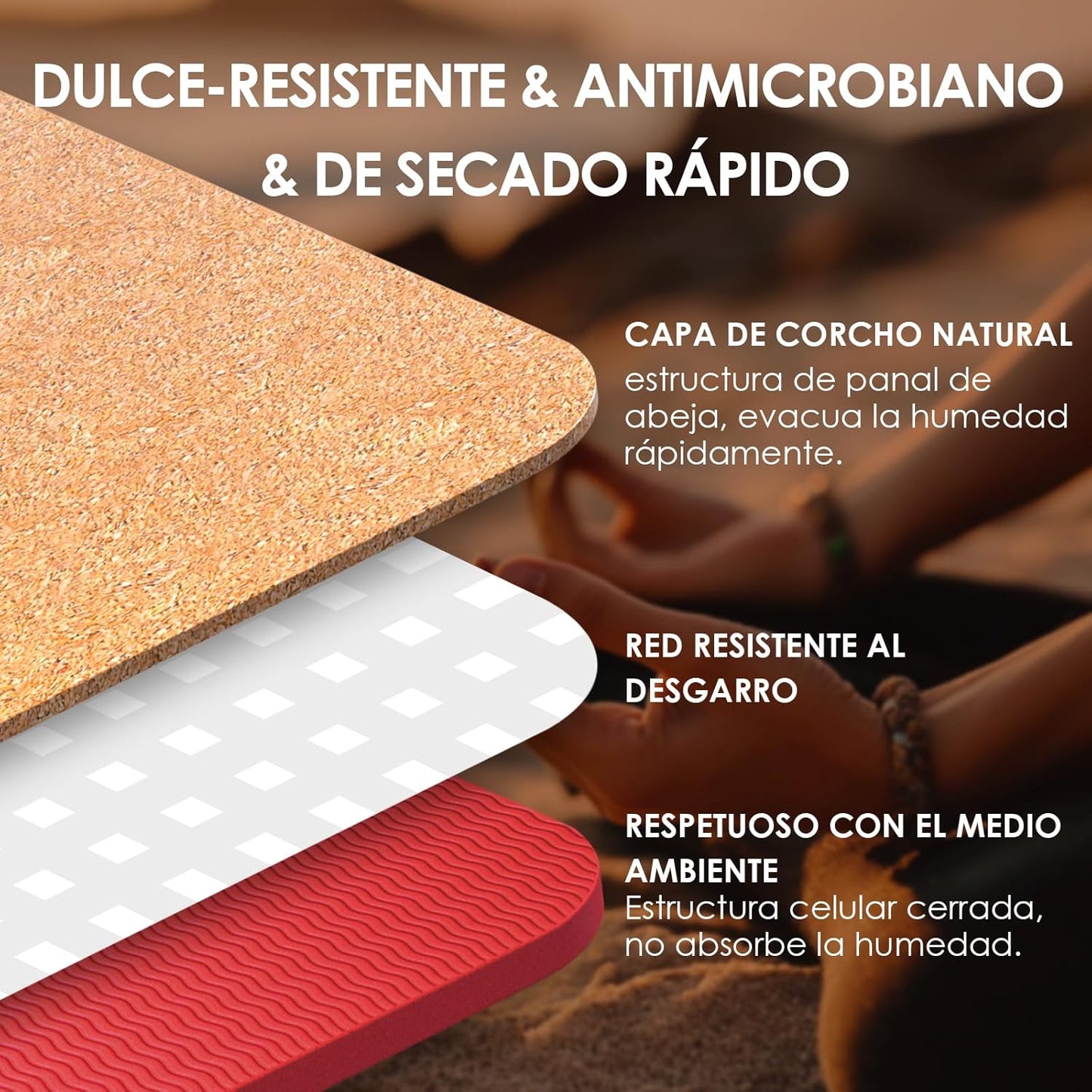 Esterilla de Yoga Ecológica | Corcho o Caucho Natural para Yoga, Meditación y Estiramientos