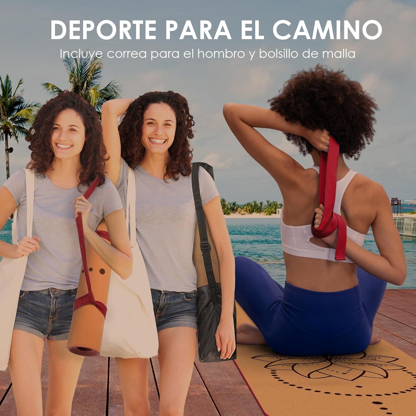 Esterilla de Yoga Ecológica | Corcho o Caucho Natural para Yoga, Meditación y Estiramientos