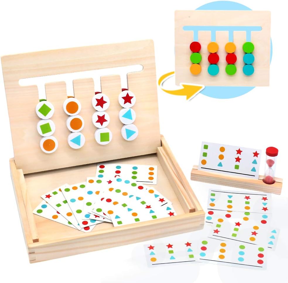 Juego Montessori de Madera con Tarjetas | Puzzle Educativo para Niños 3-6 Años | Juegos sin Pantallas