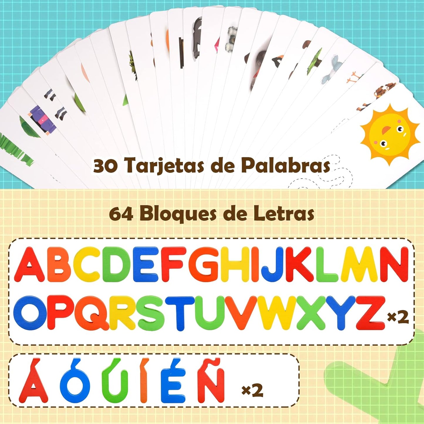 Juegos Educativos Montessori 3-8 Años | Puzzle con Pizarra Infantil | Juguete para Aprender a Leer y Escribir