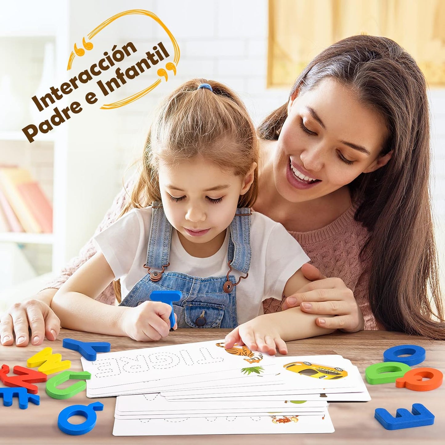 Juegos Educativos Montessori 3-8 Años | Puzzle con Pizarra Infantil | Juguete para Aprender a Leer y Escribir