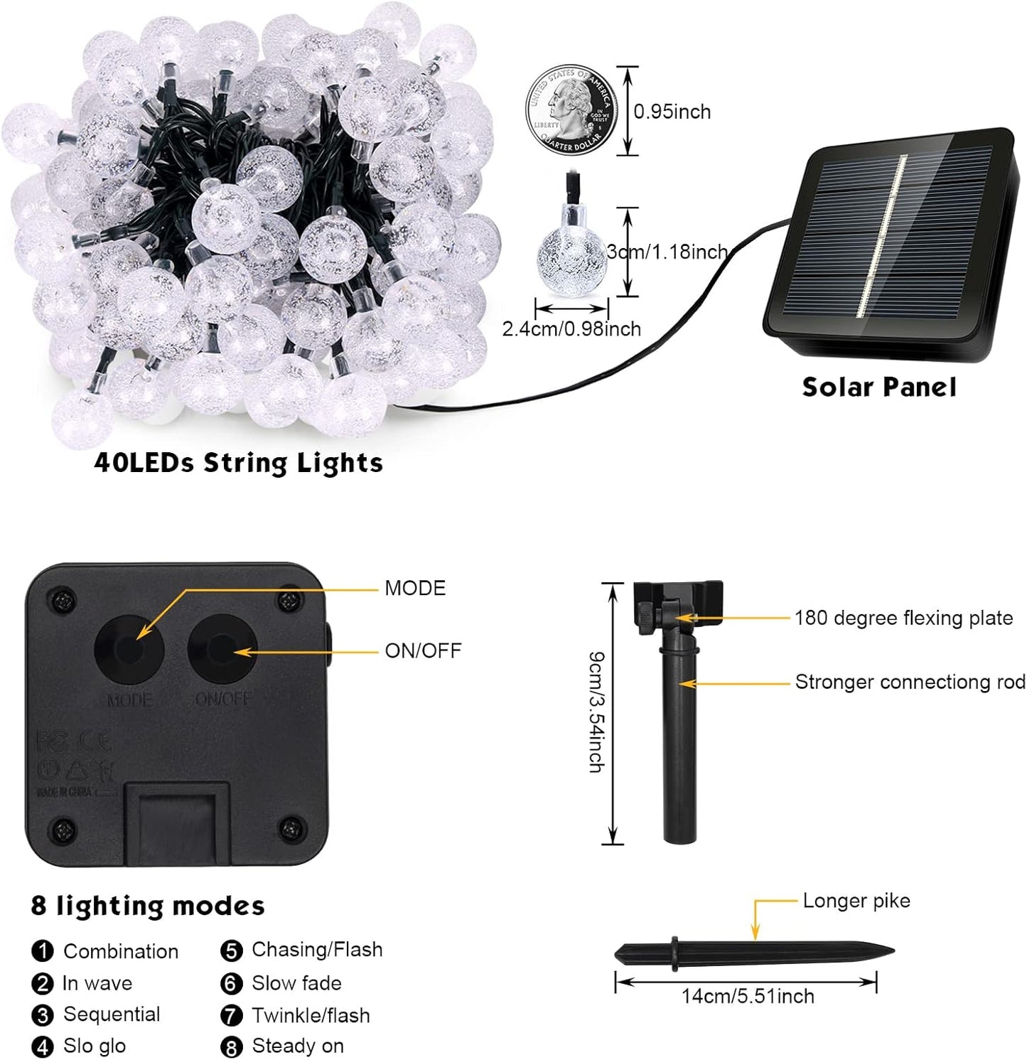 Guirnalda solar LED 40 luces | Iluminación consciente para jardín, terraza o ritual