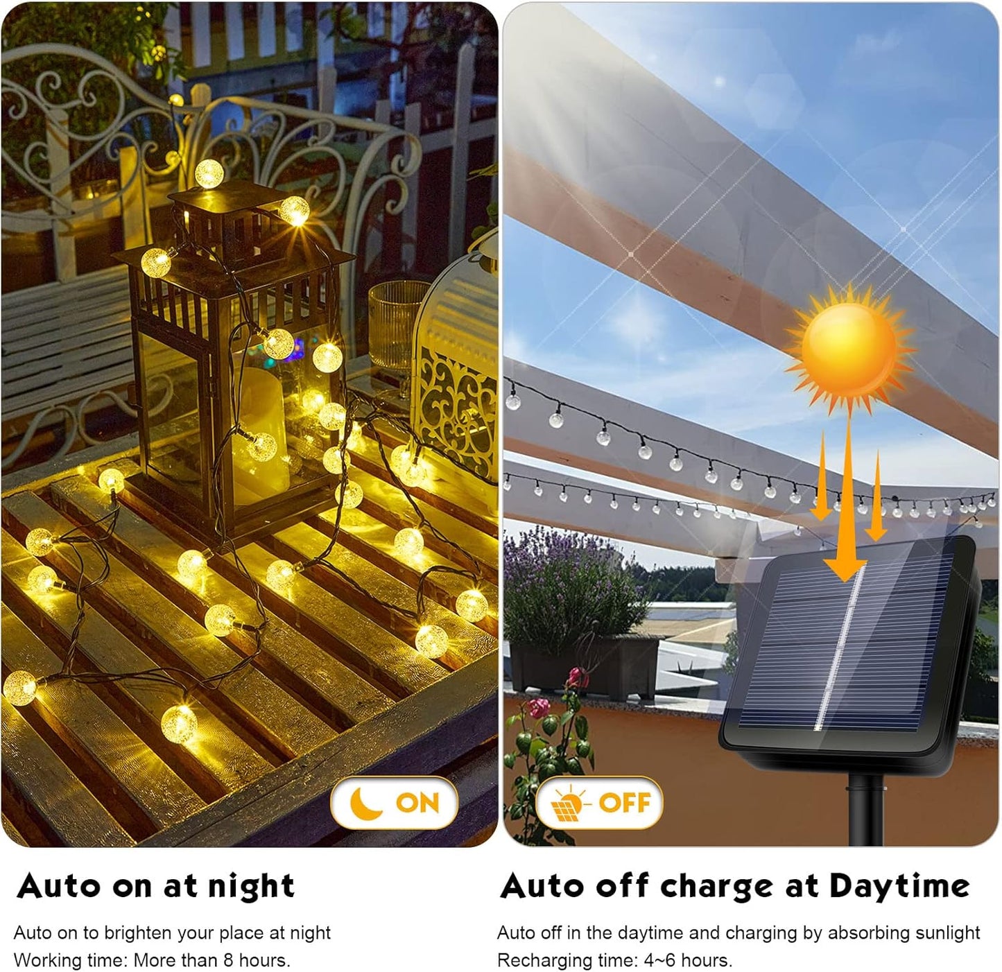 Guirnalda solar LED 40 luces | Iluminación consciente para jardín, terraza o ritual