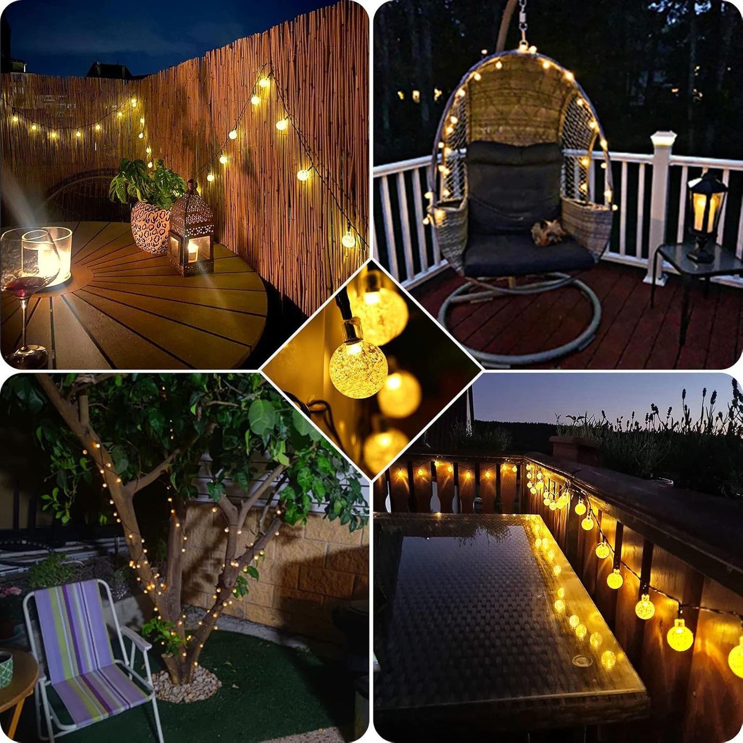 Guirnalda solar LED 40 luces | Iluminación consciente para jardín, terraza o ritual