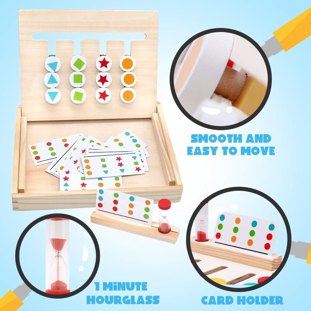 Juego Montessori de Madera con Tarjetas | Puzzle Educativo para Niños 3-6 Años | Juegos sin Pantallas