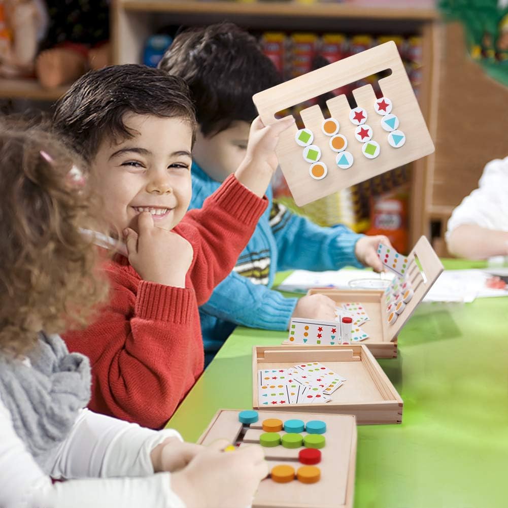 Juego Montessori de Madera con Tarjetas | Puzzle Educativo para Niños 3-6 Años | Juegos sin Pantallas