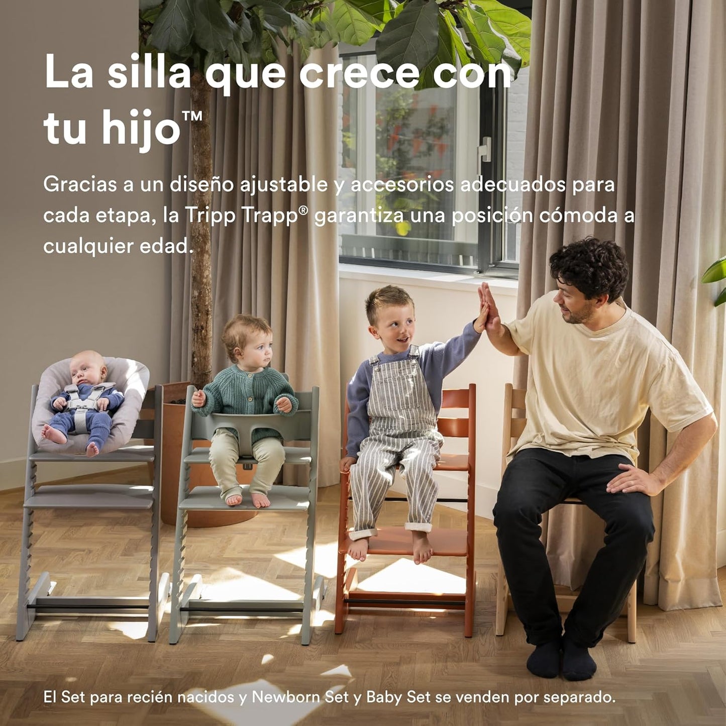 Silla Tripp Trapp Evolutiva | De Recién Nacido a Adulto | Ergonómica, Ajustable y Atemporal