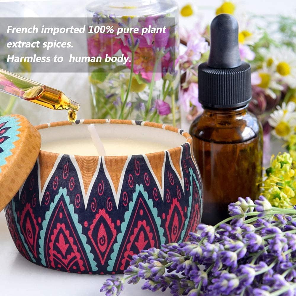 Velas Aromáticas Naturales – Pack de 4 (Lavanda, Higo, Vainilla y Rosa)