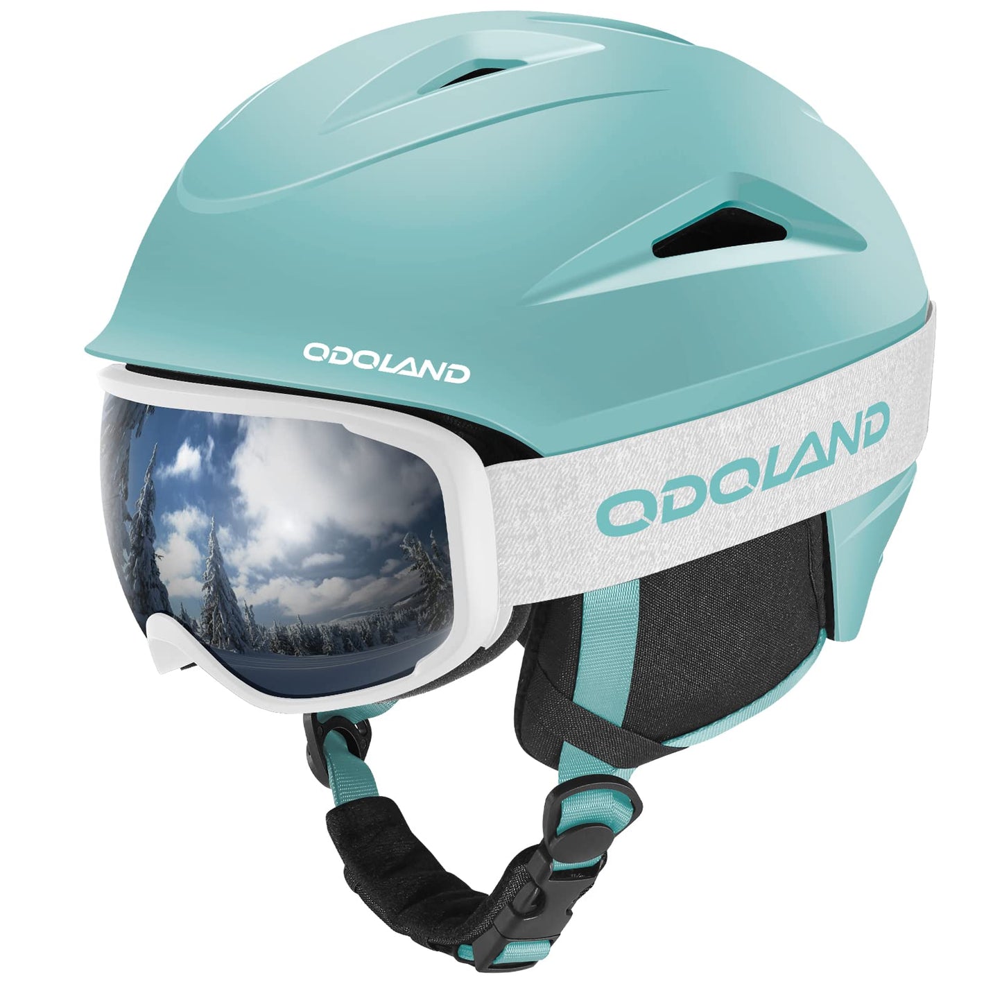 Odoland Kit de Casco de Esquí con Gafas de Esquí, Casco Snowboard con Gafas de esquí para Hombres, Mujeres y Jóvenes, Casco Unisex a Prueba de Golpes y Viento, Set de Casco Deportes de Invierno