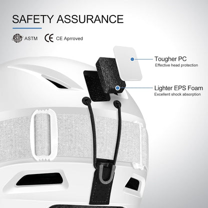 Odoland Kit de Casco de Esquí con Gafas de Esquí, Casco Snowboard con Gafas de esquí para Hombres, Mujeres y Jóvenes, Casco Unisex a Prueba de Golpes y Viento, Set de Casco Deportes de Invierno
