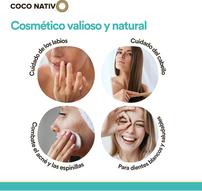 Aceite de coco virgen ecológico sin refinar | Puro y natural