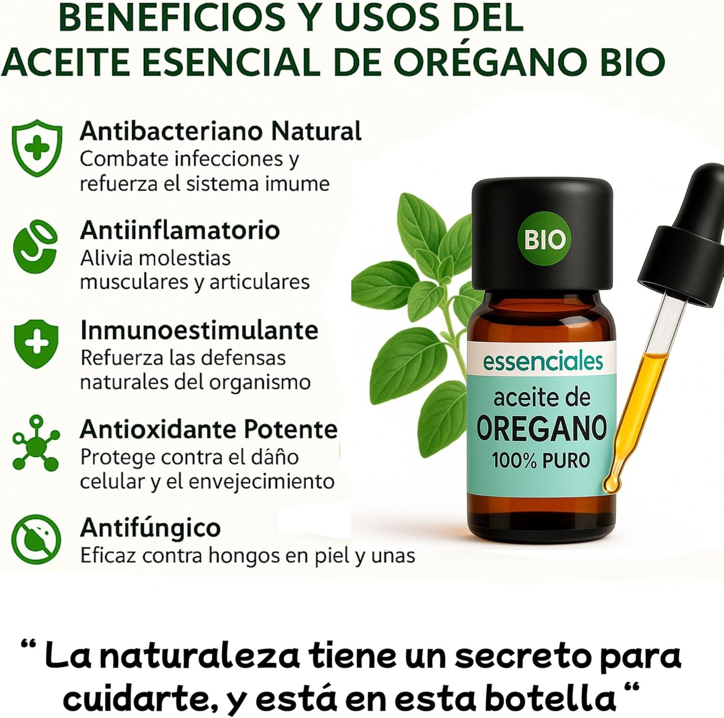 Aceite esencial de orégano BIO 100% puro | Defensa natural en gotas