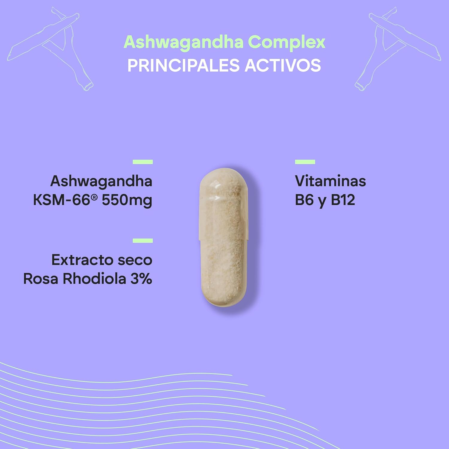 Frasco de Ashwagandha Complex Nutralie 60 cápsulas, suplemento natural adaptógeno