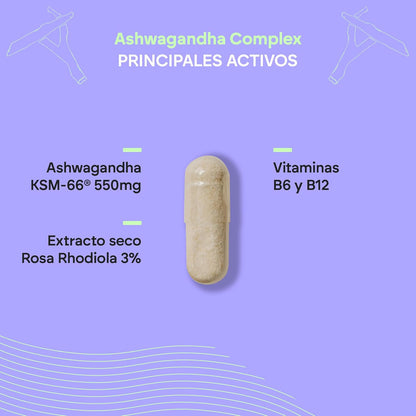 Frasco de Ashwagandha Complex Nutralie 60 cápsulas, suplemento natural adaptógeno