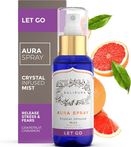Aura Spray Let Go de Balipura – Mist energético con cristales y aceites esenciales para liberar estrés y miedos
