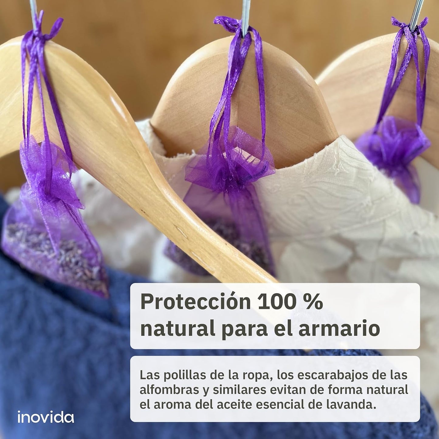 Saquitos de Lavanda Natural | Set de 20 Bolsas Aromáticas  | Ambientador Antipolillas para Armarios, Cajones y Habitaciones