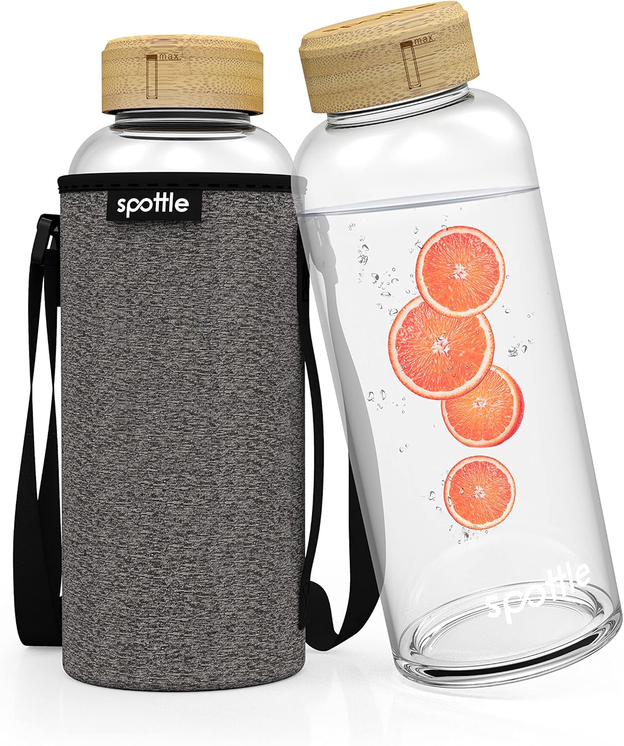 Botella de Vidrio 1,5L con Funda Neopreno | Tapa de Bambú | Sin BPA | Hidratación Consciente