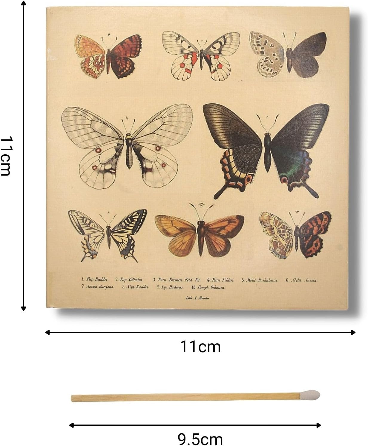 Caja de cerillas largas decorada con mariposas – ideal para encender velas, inciensos y rituales con estilo.
