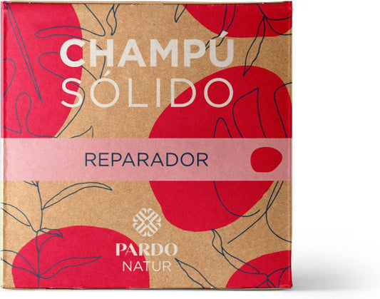 Champú sólido reparador Pardo Natur – cuidado natural, vegano y sostenible para cabellos dañados.
