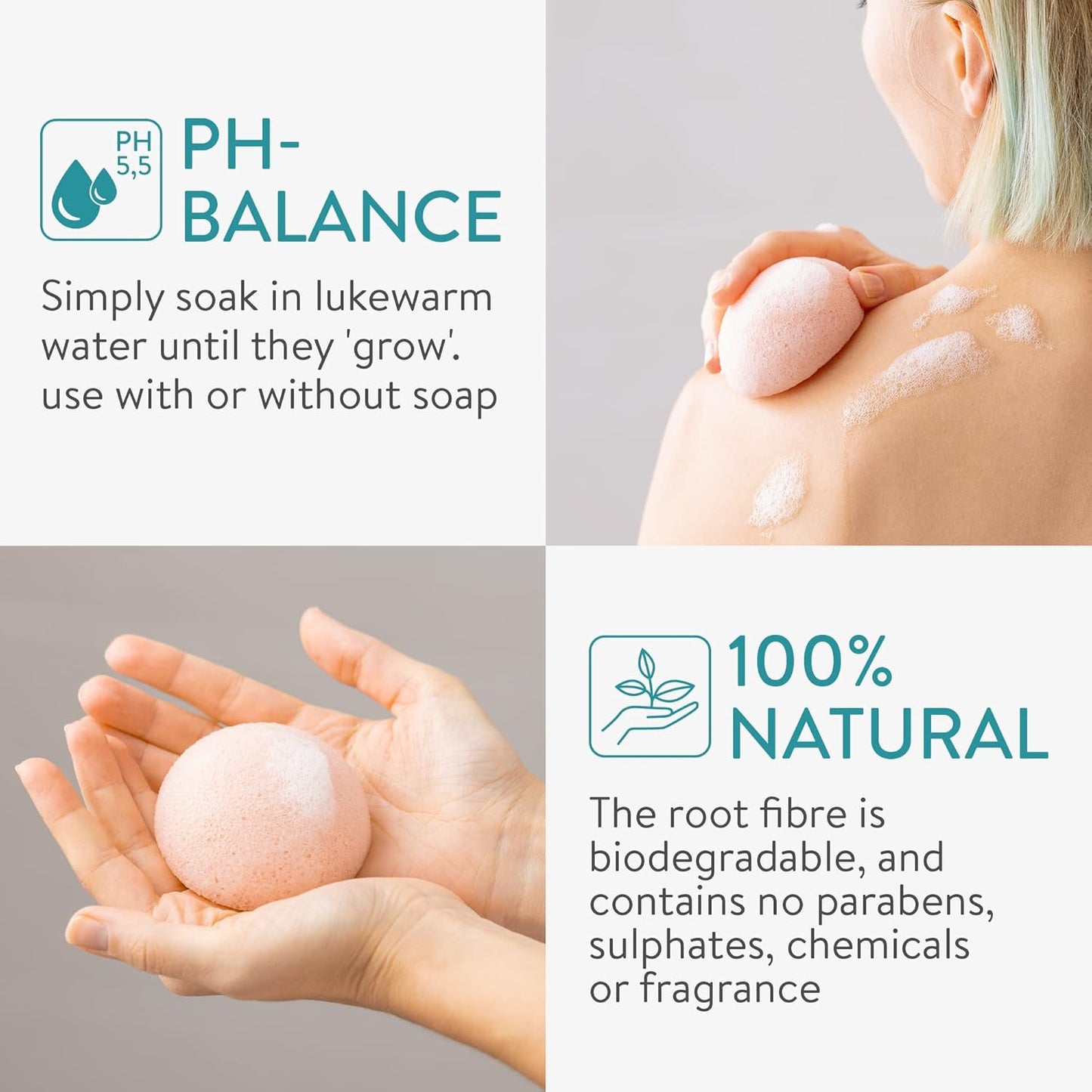 Esponjas Desmaquillantes Naturales | Set de 8 Esponjas Ecológicas para Rostro y Cuello