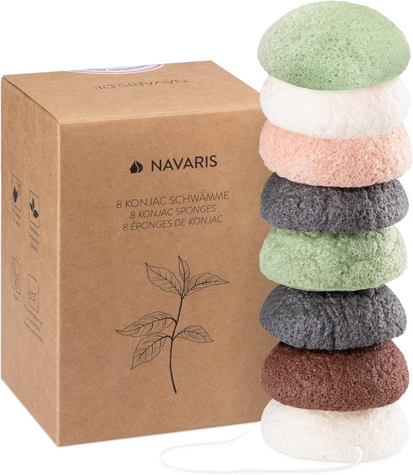 Esponjas Desmaquillantes Naturales | Set de 8 Esponjas Ecológicas para Rostro y Cuello