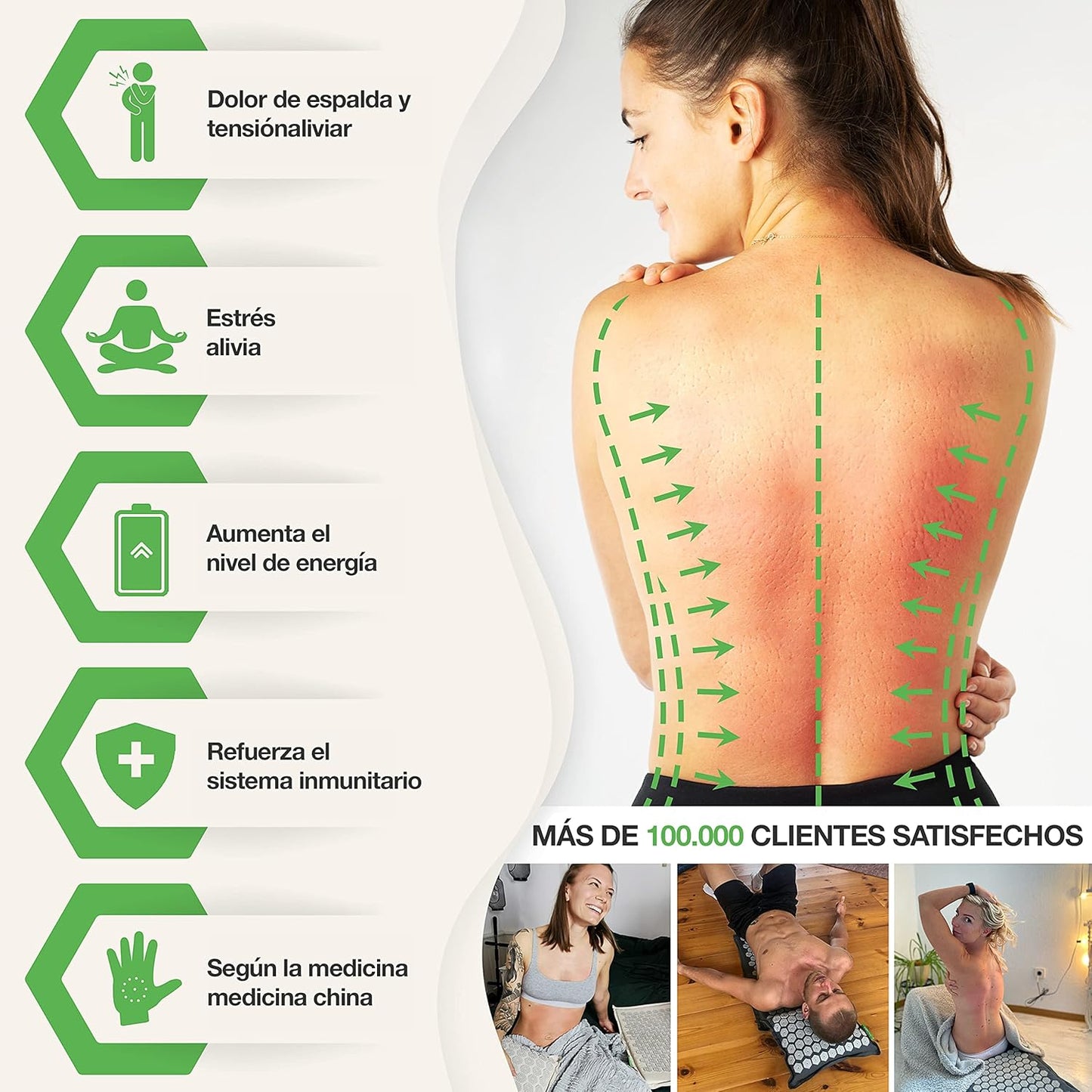 Esterilla de Acupresión con Cojín | Para Masaje Corporal, Estrés y Recuperación Energética