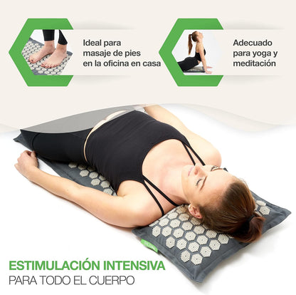 Esterilla de Acupresión con Cojín | Para Masaje Corporal, Estrés y Recuperación Energética
