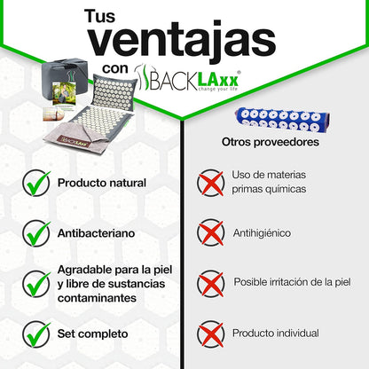 Esterilla de Acupresión con Cojín | Para Masaje Corporal, Estrés y Recuperación Energética