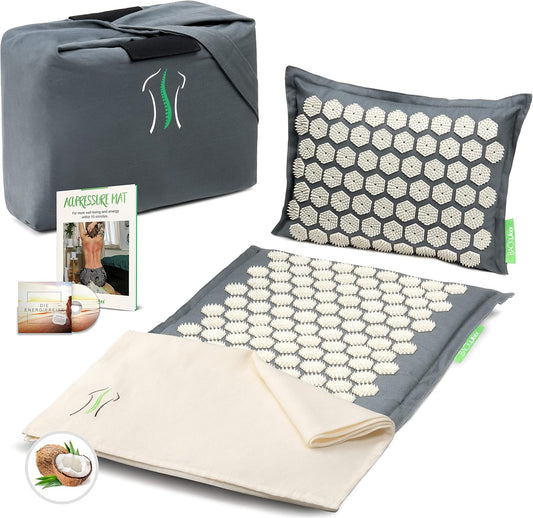 Esterilla de Acupresión con Cojín | Para Masaje Corporal, Estrés y Recuperación Energética