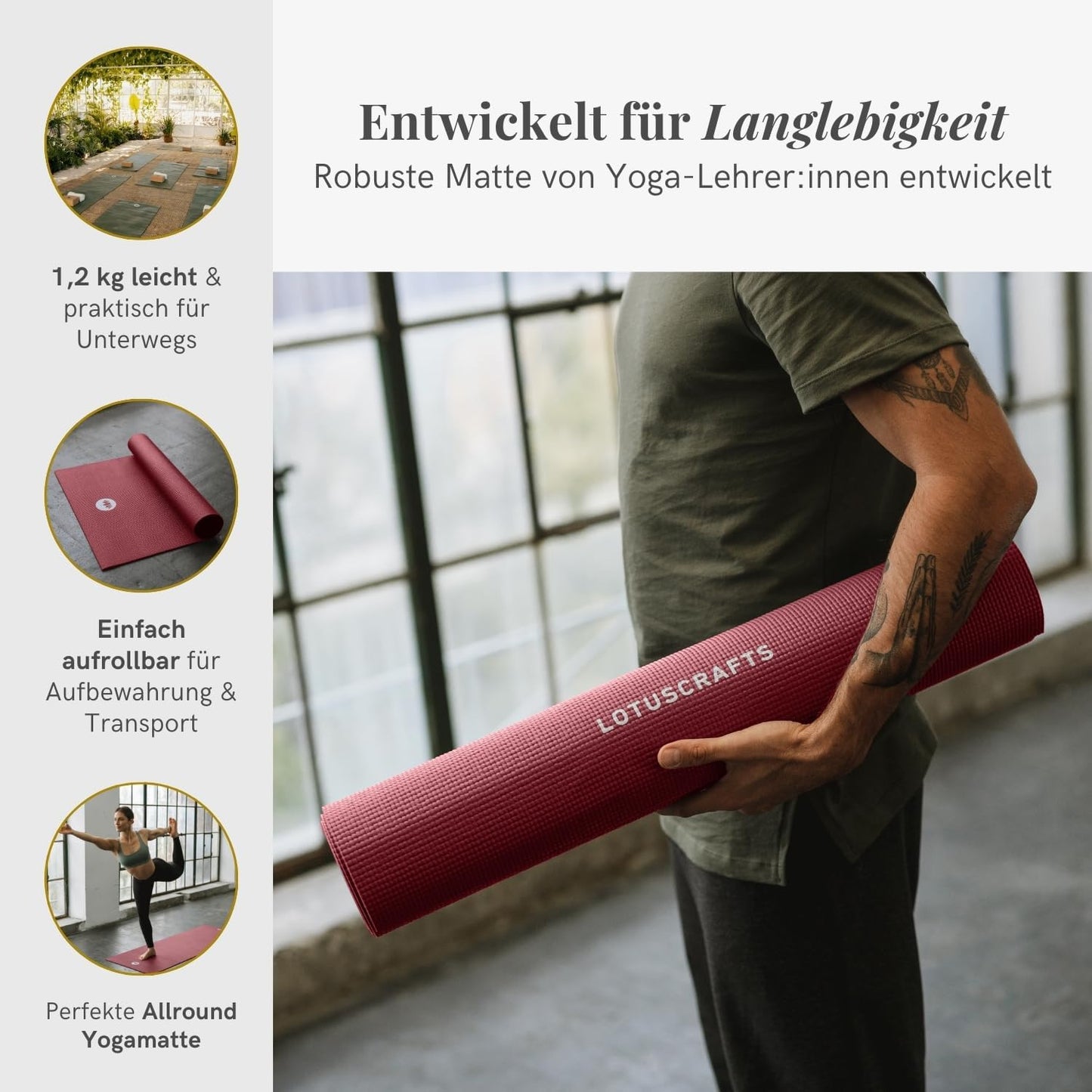 Esterilla de yoga ecológica antideslizante XL | Colchoneta Mudra Studio para yoga y pilates