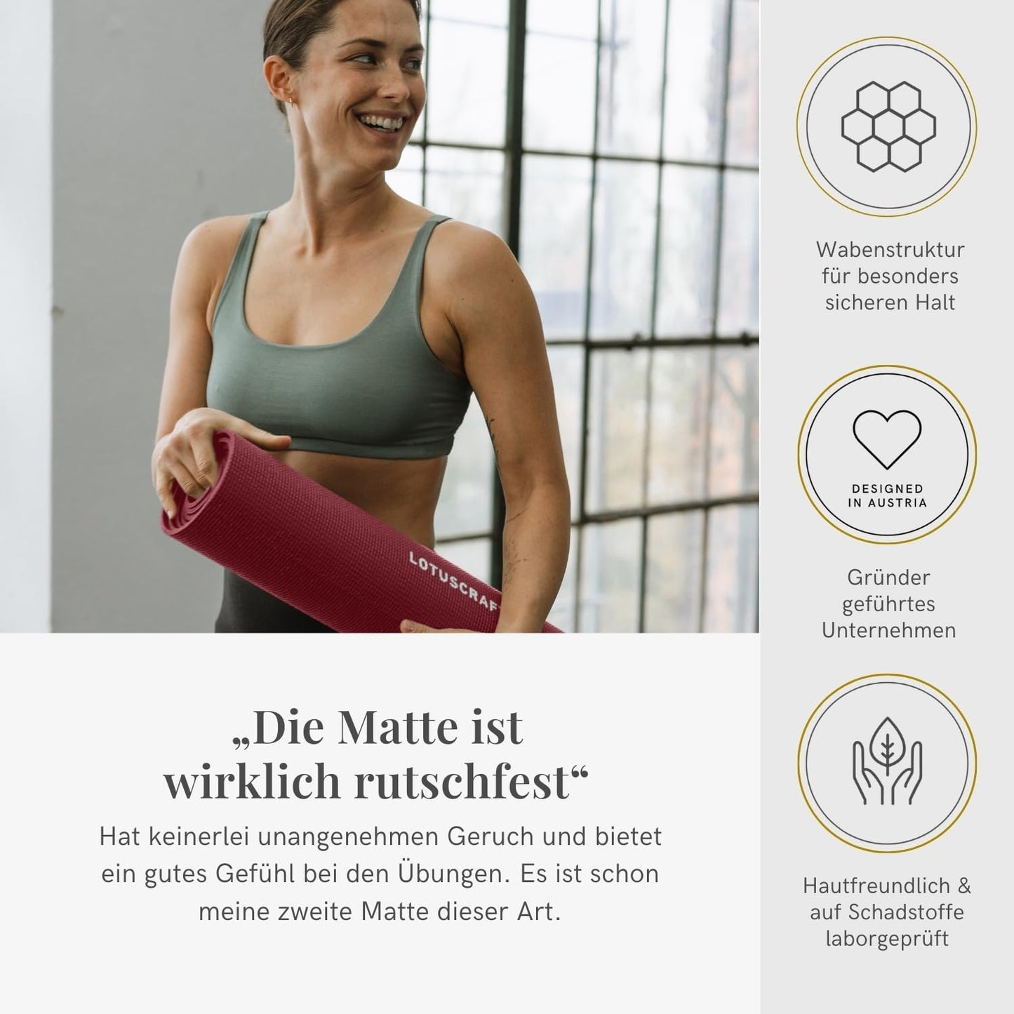 Esterilla de yoga ecológica antideslizante XL | Colchoneta Mudra Studio para yoga y pilates