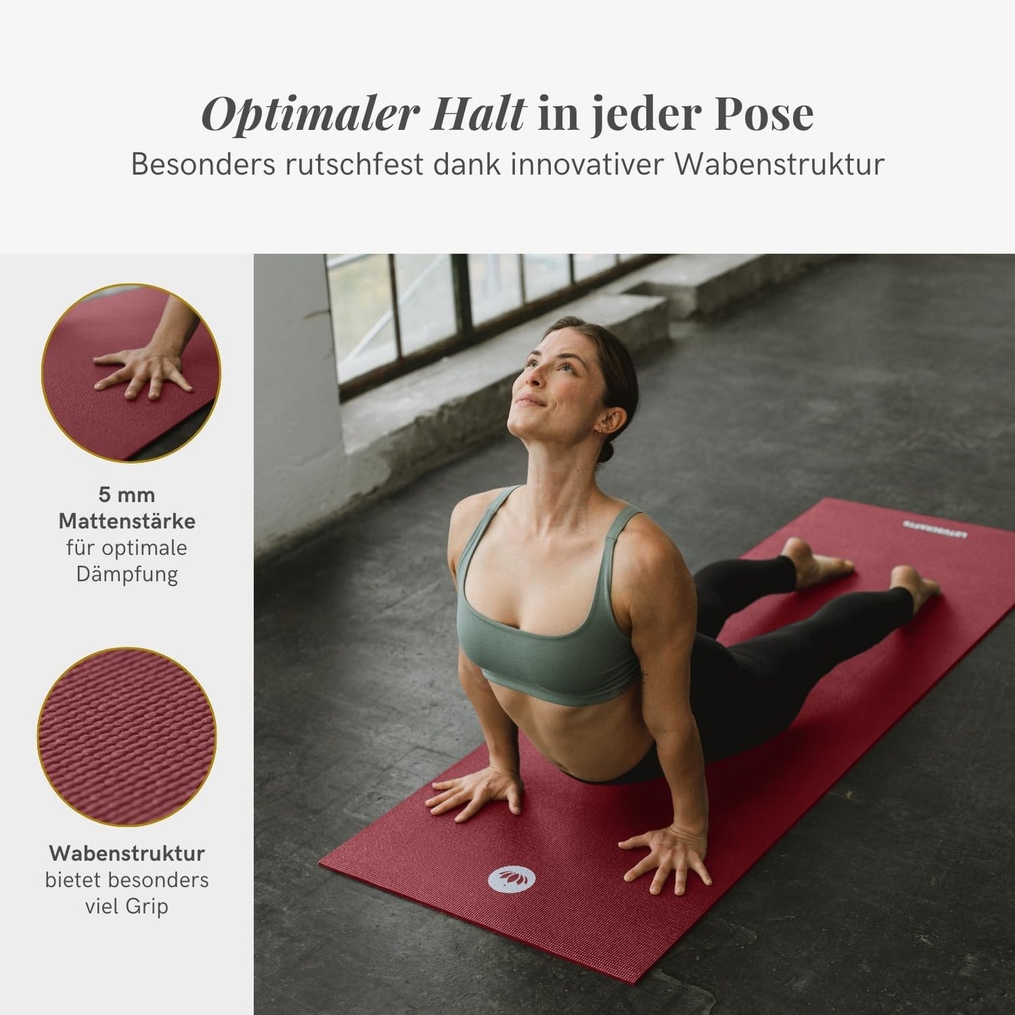 Esterilla de yoga ecológica antideslizante XL | Colchoneta Mudra Studio para yoga y pilates