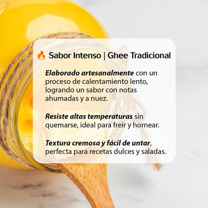 Ghee ecológico BIO – mantequilla clarificada premium para cocinar, freír y nutrir el cuerpo.
