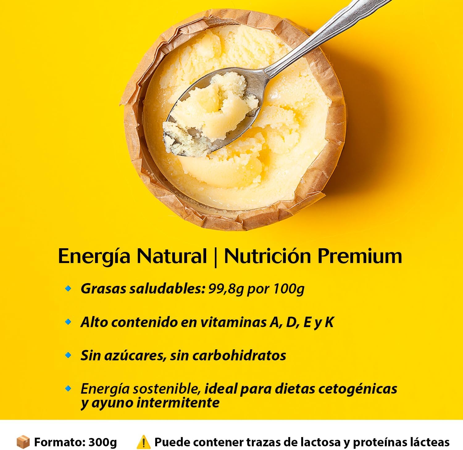 Ghee ecológico BIO – mantequilla clarificada premium para cocinar, freír y nutrir el cuerpo.