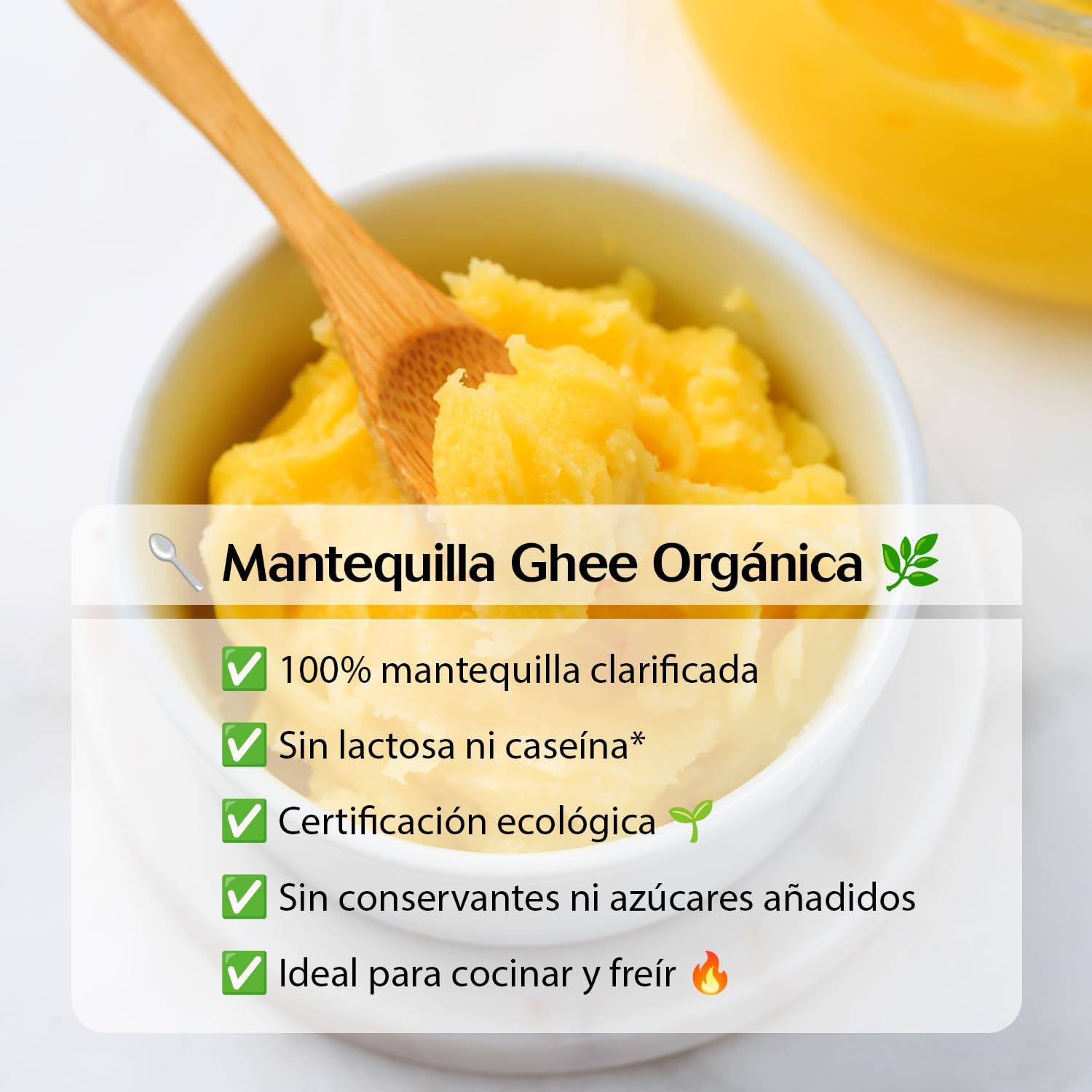 Ghee ecológico BIO – mantequilla clarificada premium para cocinar, freír y nutrir el cuerpo.