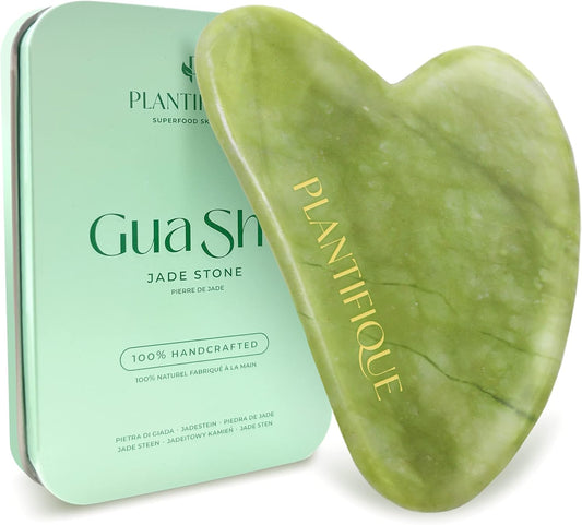 Gua Sha de Jade Auténtico | Masajeador Facial Natural para Tonificar y Reafirmar la Piel