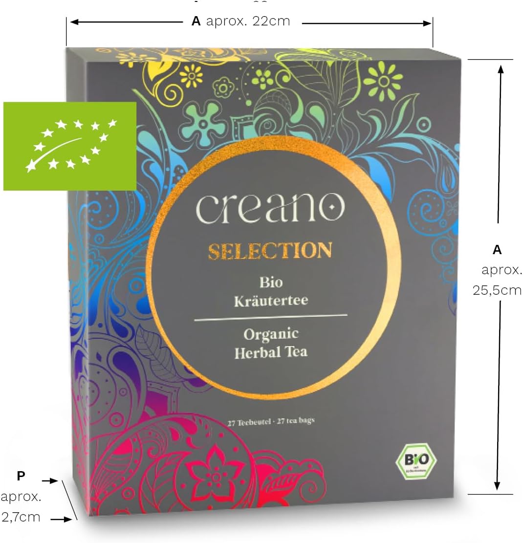 Set de Infusiones Orgánicas | 27 Bolsitas de Té de Hierbas en 9 Variedades | Té Natural y Ecológico