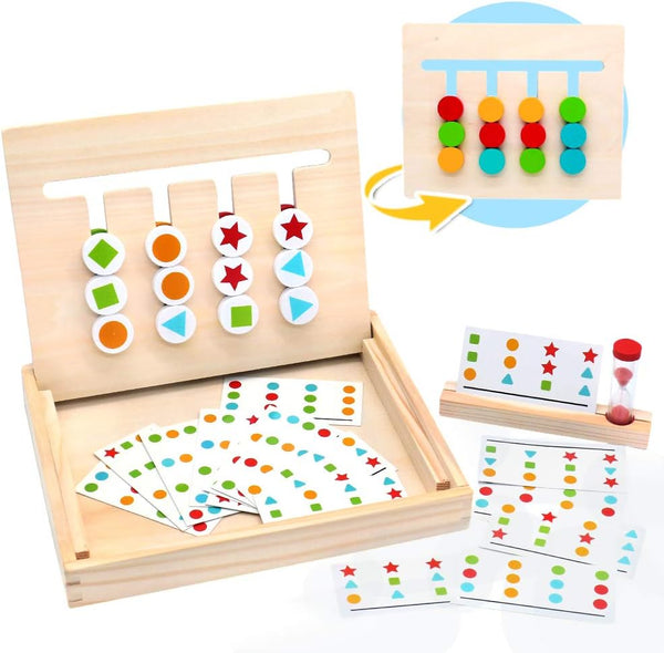Juego Montessori de Madera con Tarjetas | Puzzle Educativo para Niños 3-6 Años | Juegos sin Pantallas