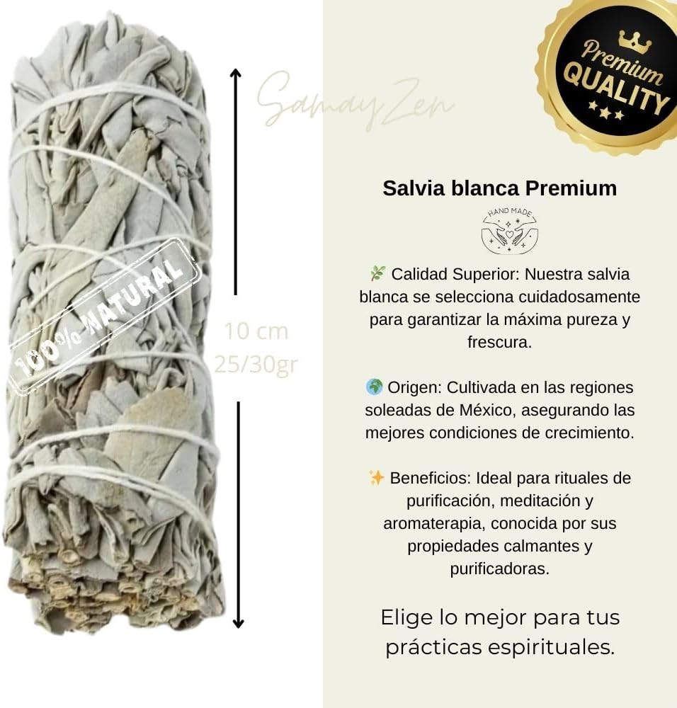 Kit Sahumerios Naturales – Salvia Blanca, Palo Santo, Rosas y Hierbas para Limpieza Energética, Meditación y Bienestar Espiritual