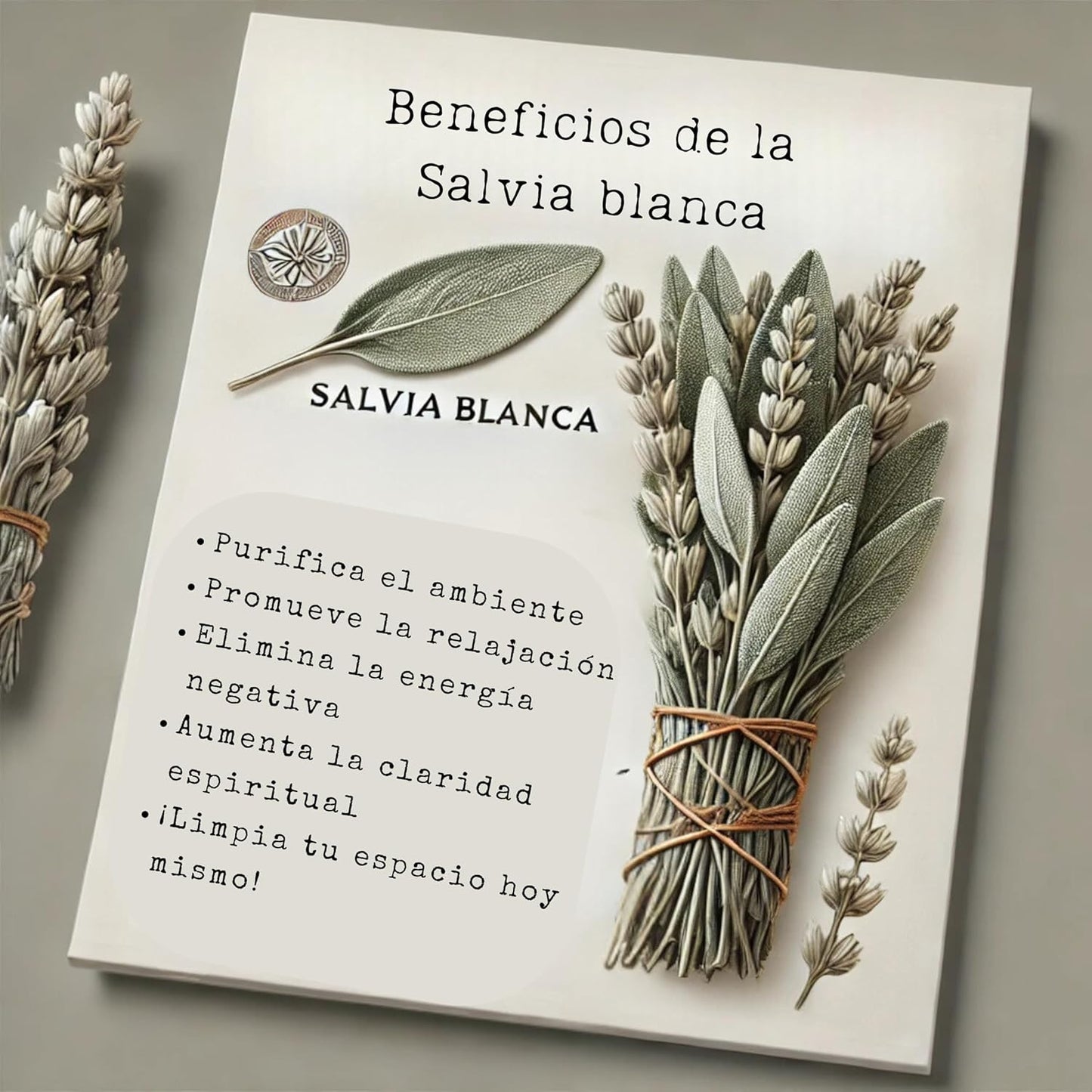 Kit Sahumerios Naturales – Salvia Blanca, Palo Santo, Rosas y Hierbas para Limpieza Energética, Meditación y Bienestar Espiritual