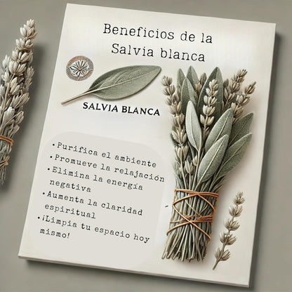 Kit Sahumerios Naturales – Salvia Blanca, Palo Santo, Rosas y Hierbas para Limpieza Energética, Meditación y Bienestar Espiritual