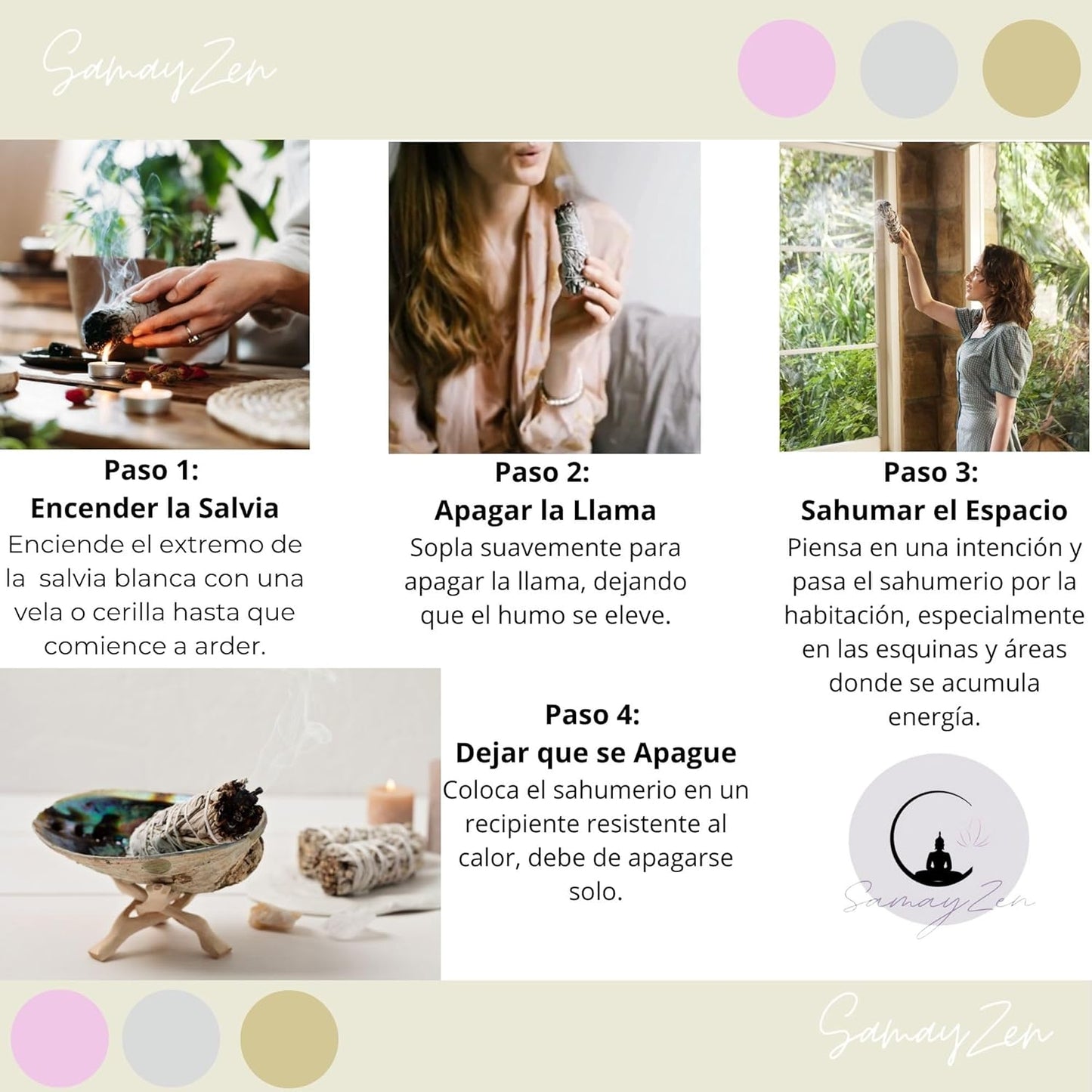 Kit Sahumerios Naturales – Salvia Blanca, Palo Santo, Rosas y Hierbas para Limpieza Energética, Meditación y Bienestar Espiritual