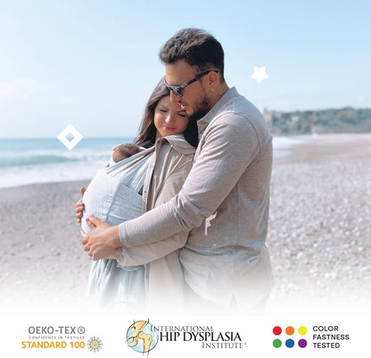 Koala Babycare | Bufanda Portabebés Ajustable Unisex | Ergonómica hasta 9 kg – Color Gris