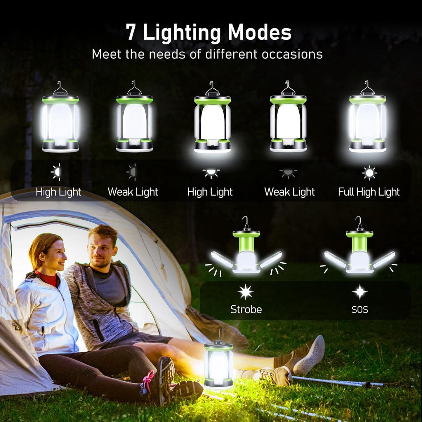 Lámpara LED camping recargable | Luz potente y versátil para exteriores