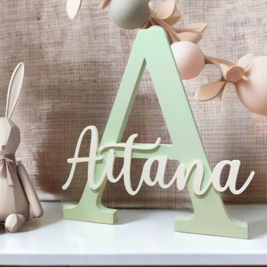 Nombre decorativa personalizada madera