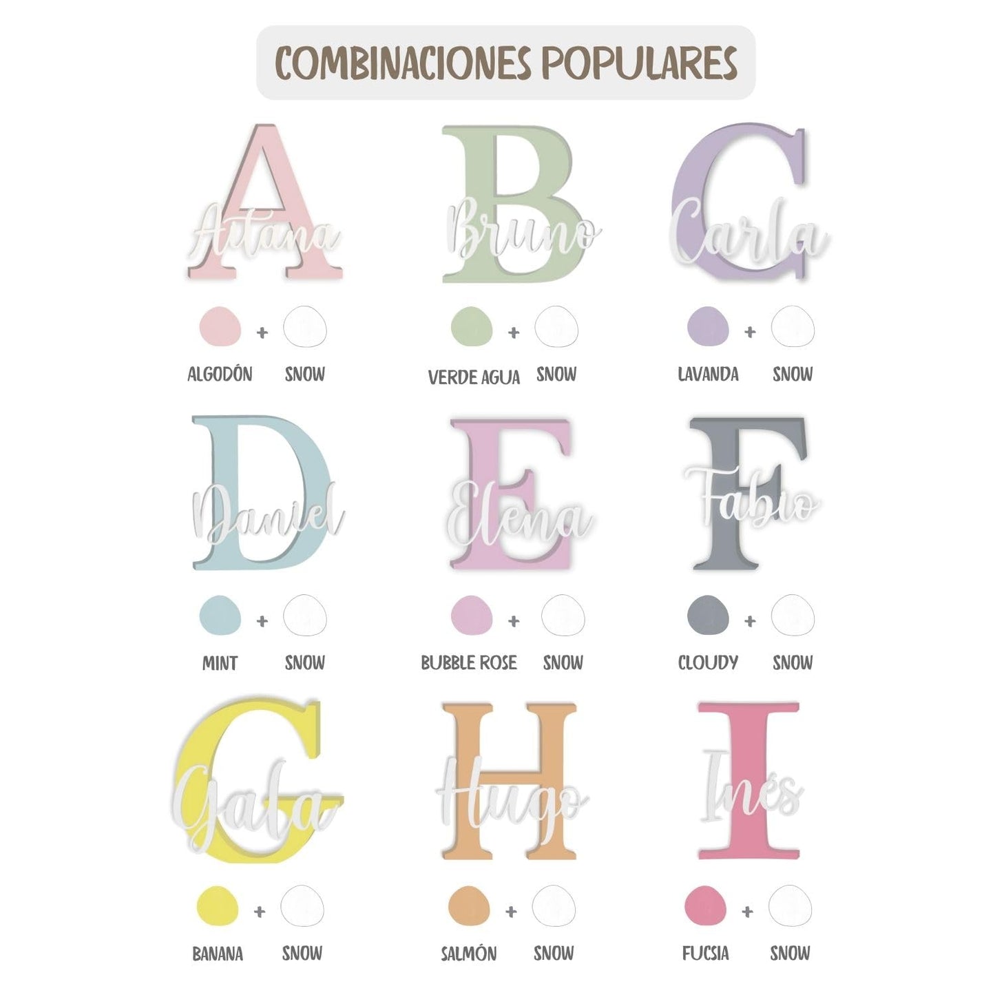 Nombre decorativa personalizada madera