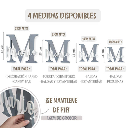 Nombre decorativa personalizada madera